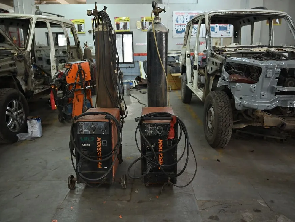 Wheel aligner at Aditya Motors workshop