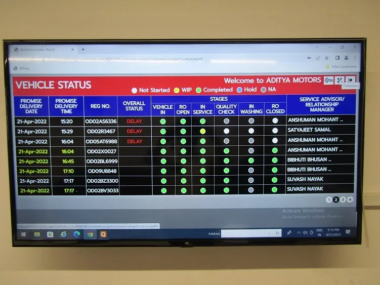 Workshop technology setup at Aditya Motors