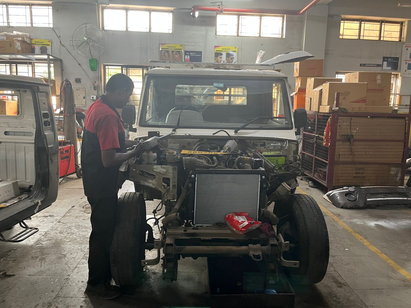 Technician service area at Aditya Motors