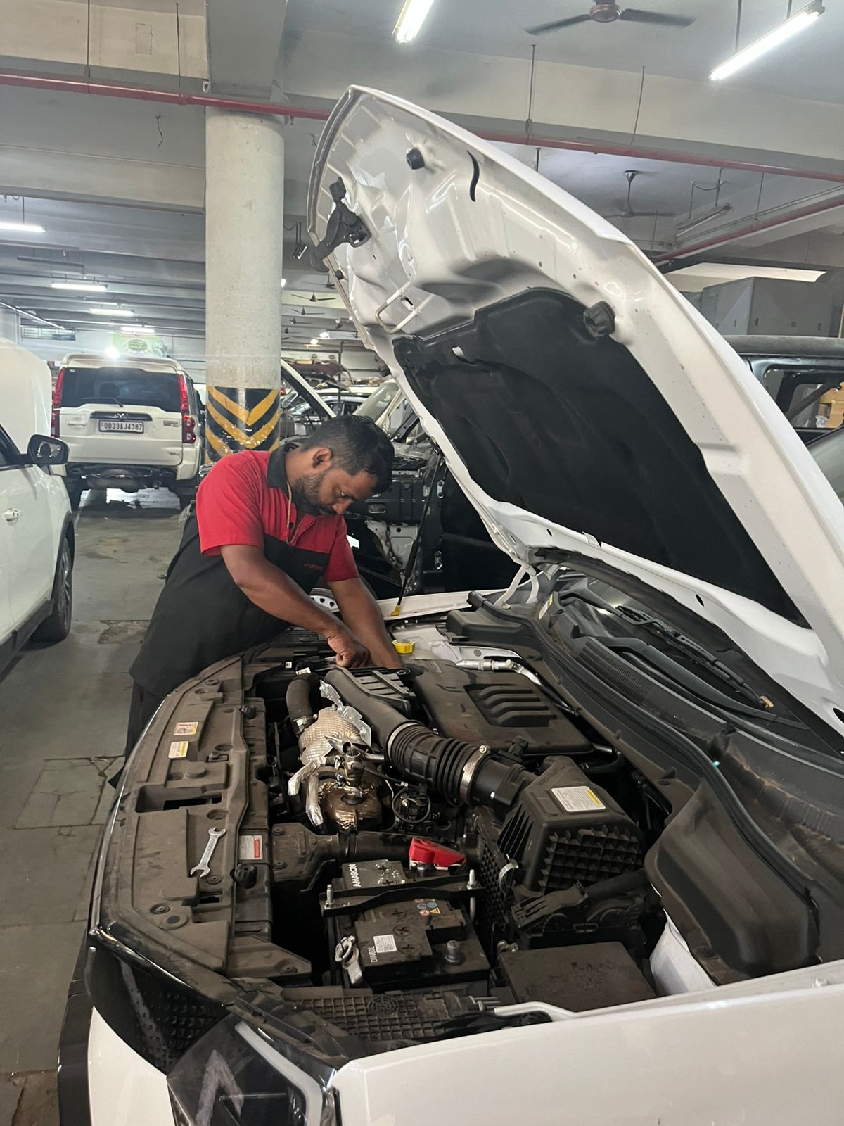 Service bay at Aditya Motors workshop